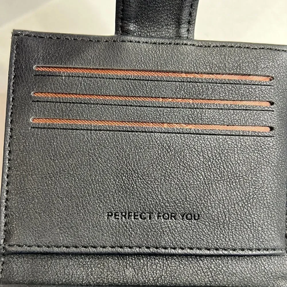 PFY Perfect for You Black Vegan Leather Wallet NWOT